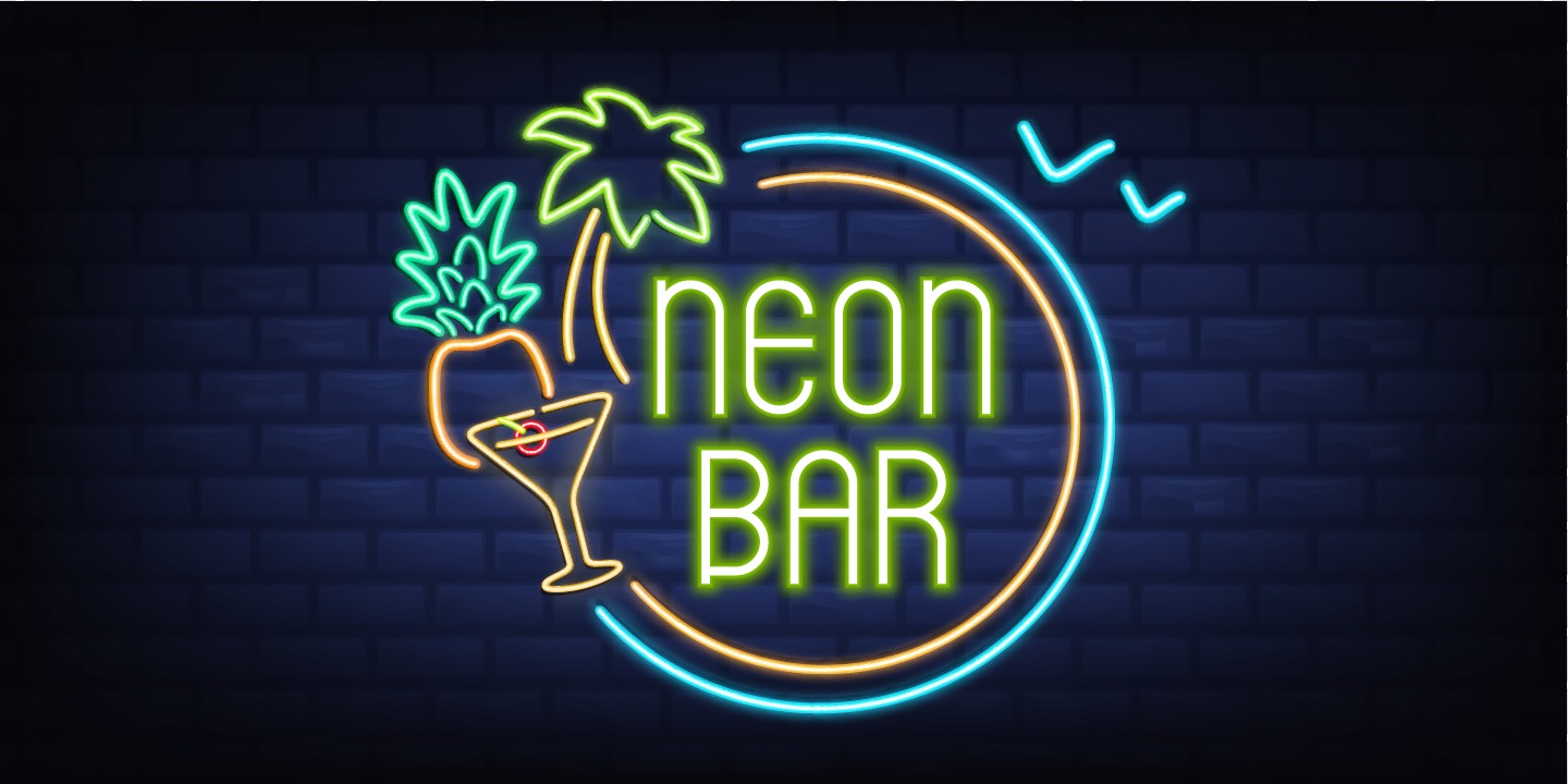 Przykład czcionki Neon Bar Regular
